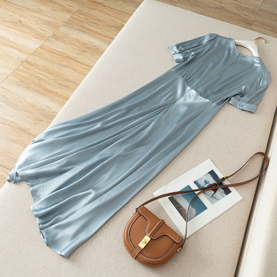 THE KOOPLES Long Sky Blue Dress With Short Sleeves 9 result