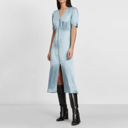 THE KOOPLES Long Sky Blue Day Dress With Short Sleeves result