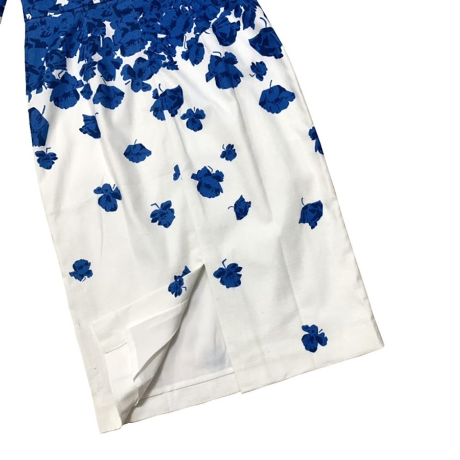 L.K.Bennett Lasa Blue Poppy Print Dress 7 result