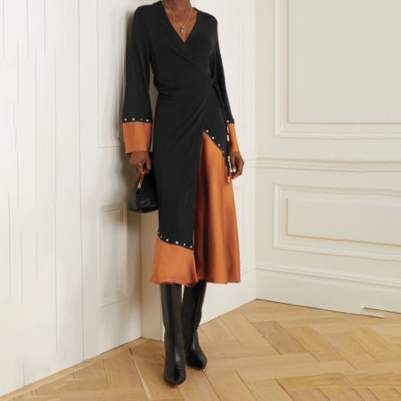 Tory Burch Mixed Material Wrap Dress 14 result