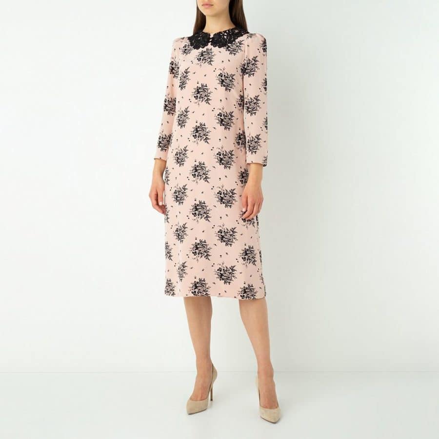 L.K.Bennett Pink Yoko Toile Shadow Print silk midi Dress result