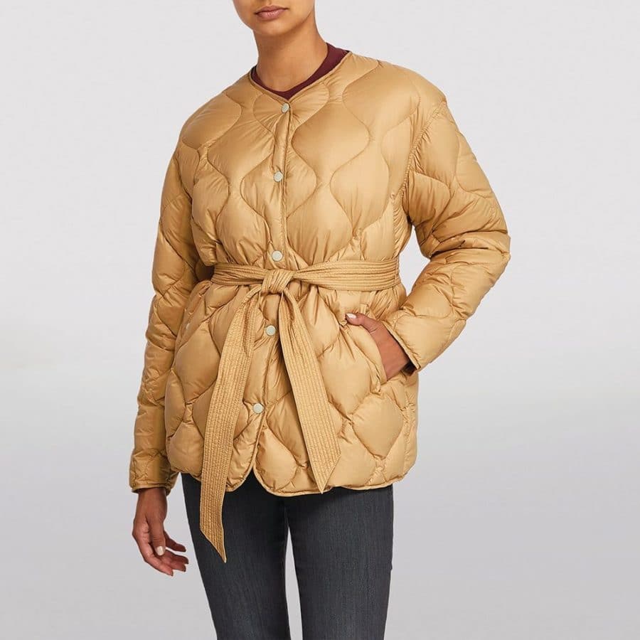 RAG BONE Rudy belted quilted shell down coat beige 2 result