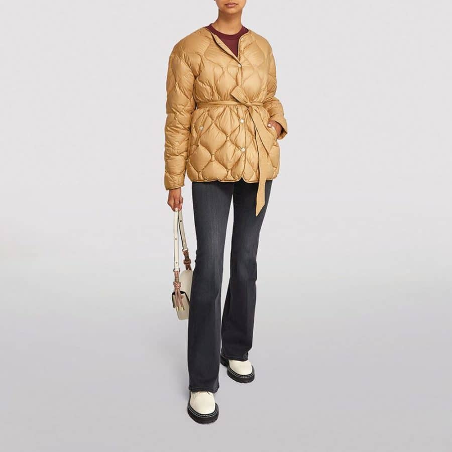 RAG BONE Rudy belted quilted shell down coat beige result