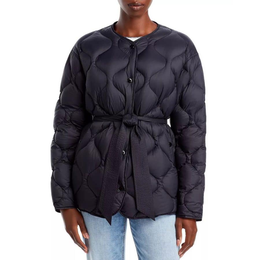 RAG BONE Rudy belted quilted shell down coat black 4 result