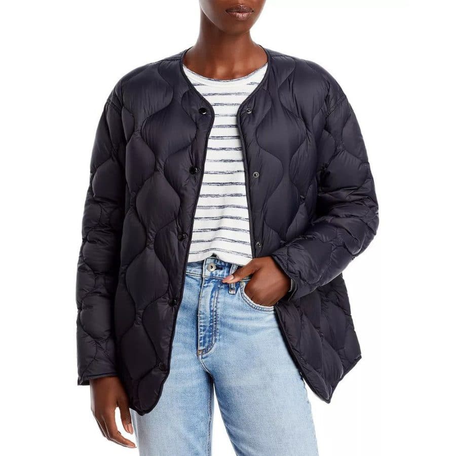 RAG BONE Rudy belted quilted shell down coat black result