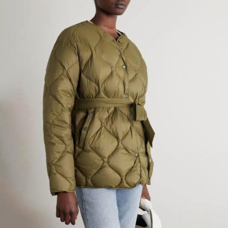 RAG BONE Rudy belted quilted jacket shell down coat green 3 result