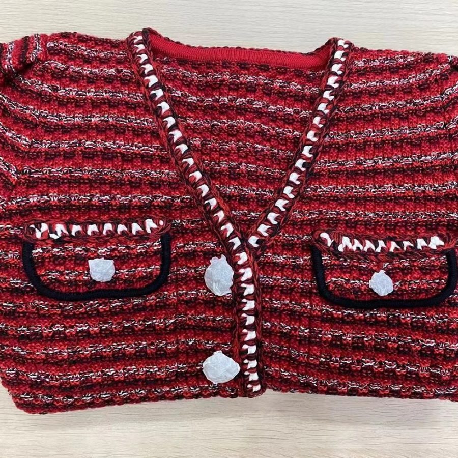 SELF PORTRAIT Embellished Button Knitted A Line Dress 12 result