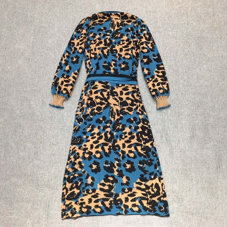 dvf DIANE VON FURSTENBERG Lois leopard intarsia stretch knit wrap dress 11 result