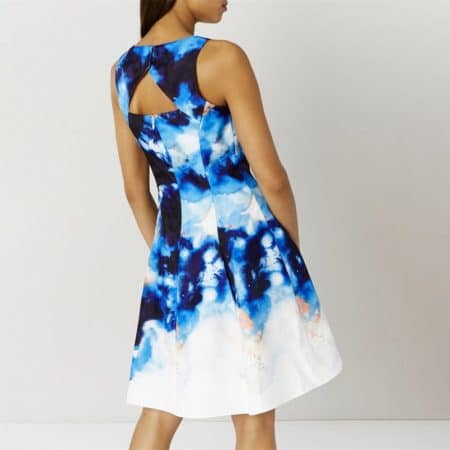 Coast blue floral placement back cut out fit flare skater dress 3 result