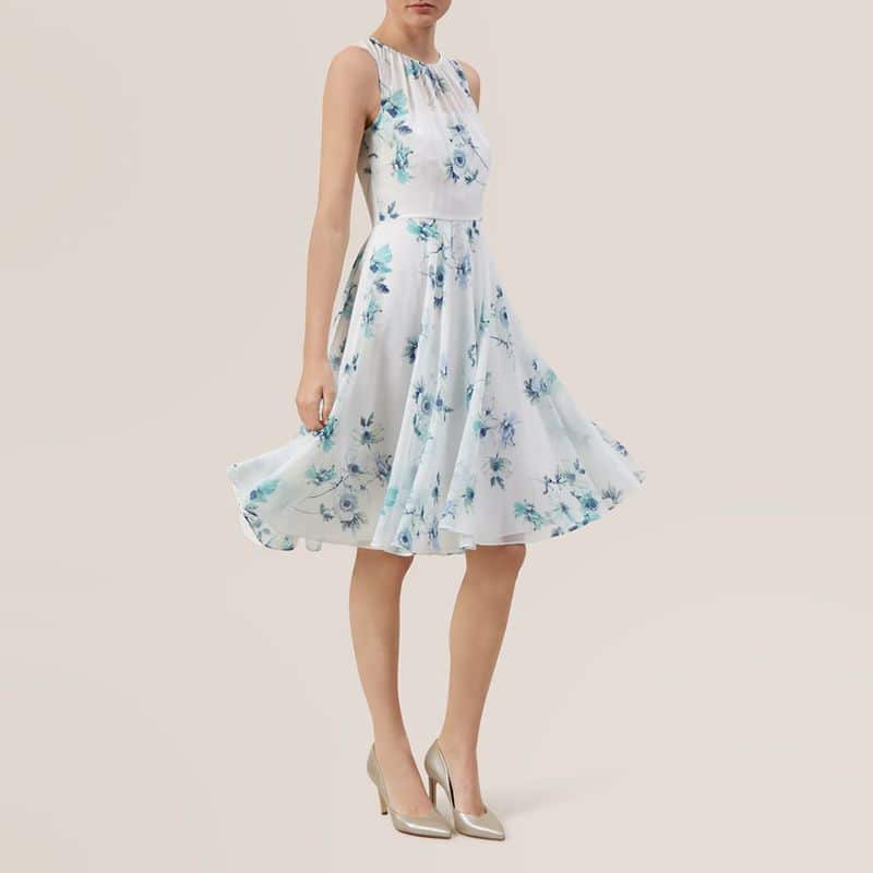 Hobbs Chiffon White Cora Floral Print Fit and Flare Dress 3 result