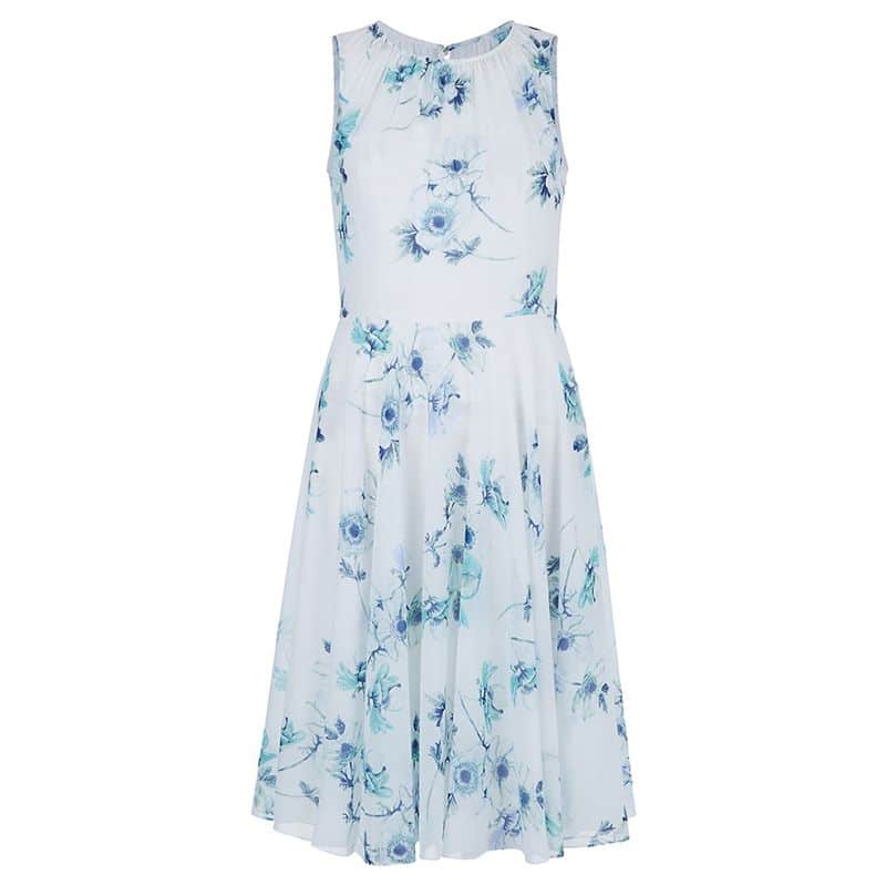 Hobbs Chiffon White Cora Floral Print Fit and Flare Skater Dress 4 result
