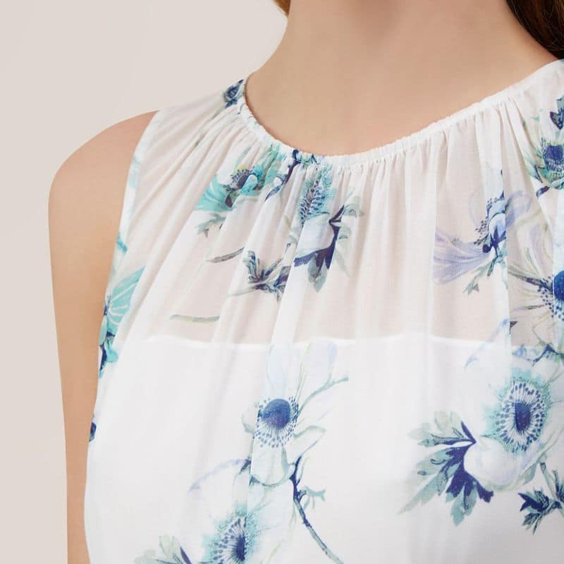 Hobbs Chiffon White Cora Floral Print Fit and Flare Skater Dress result