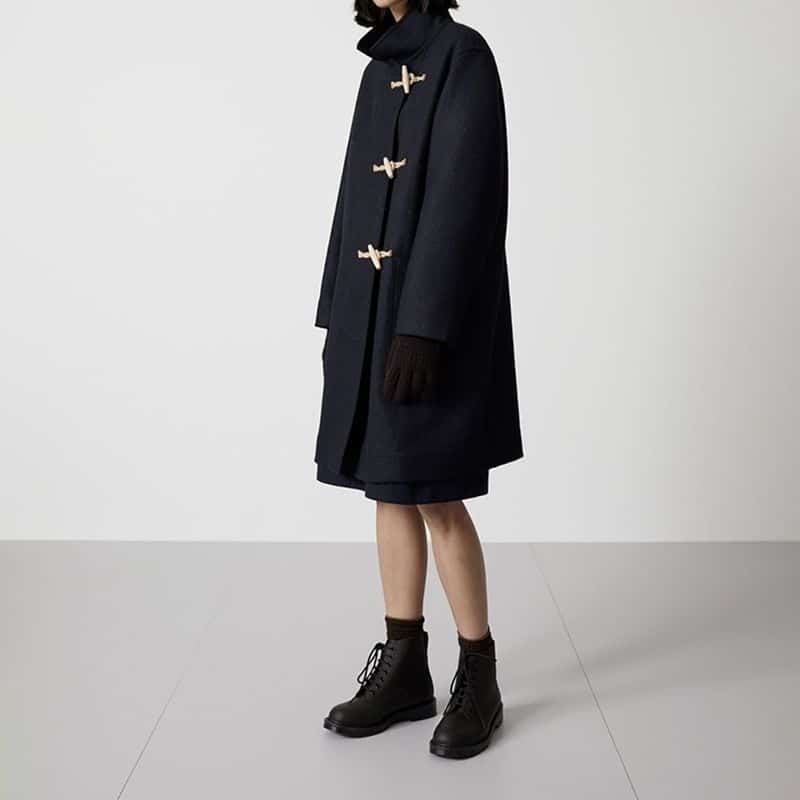 MHL by Margaret Howell wool stand collar duffle wool coat 3 result