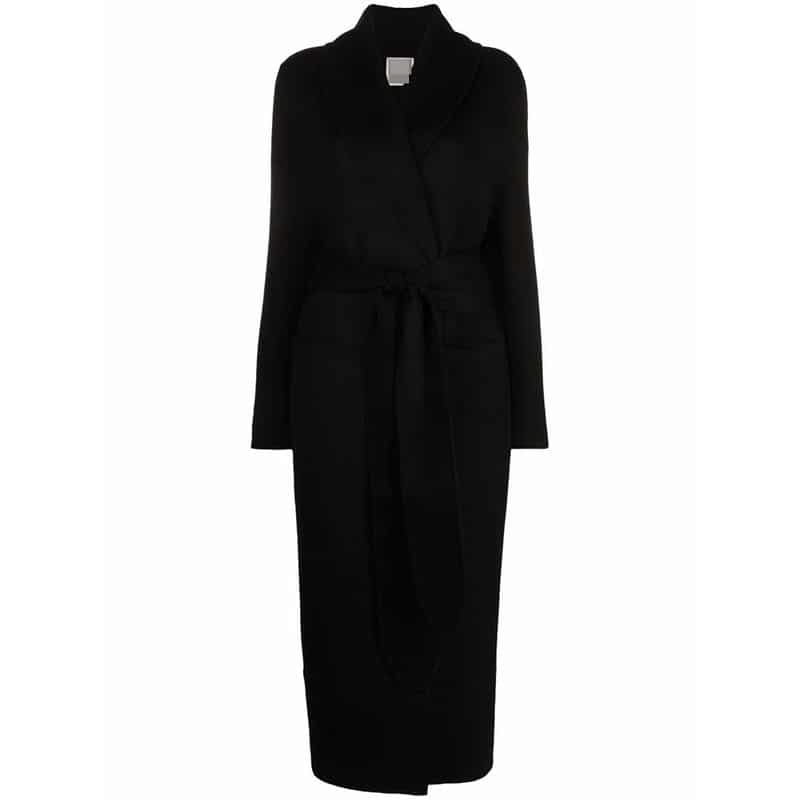TOTÊME Belted wool coat black 2 result