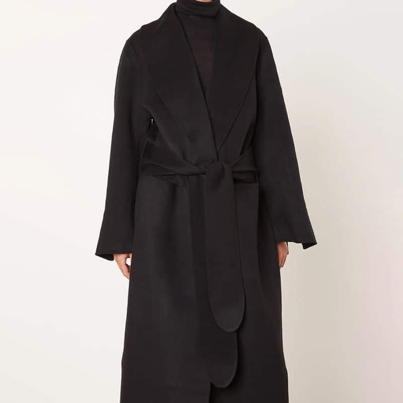 TOTÊME Belted wool coat black 5 result