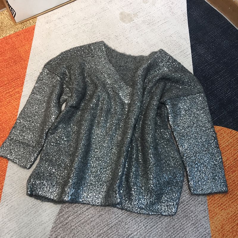 Hobbs London Metallic Grey Invitation Amay Sweater Top Knit Blouse Jumper 10 result