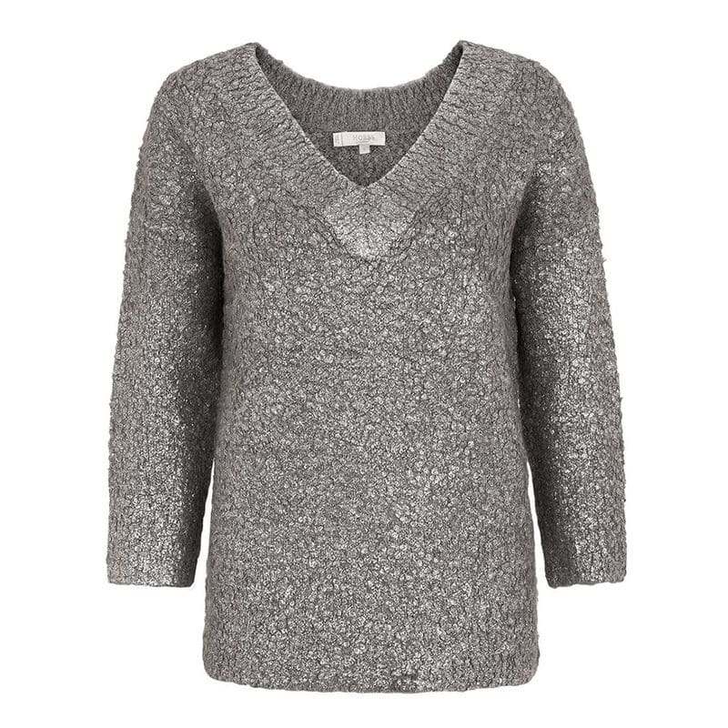 Hobbs London Metallic Grey Invitation Amay Sweater Top Knit Blouse Jumper 9 result
