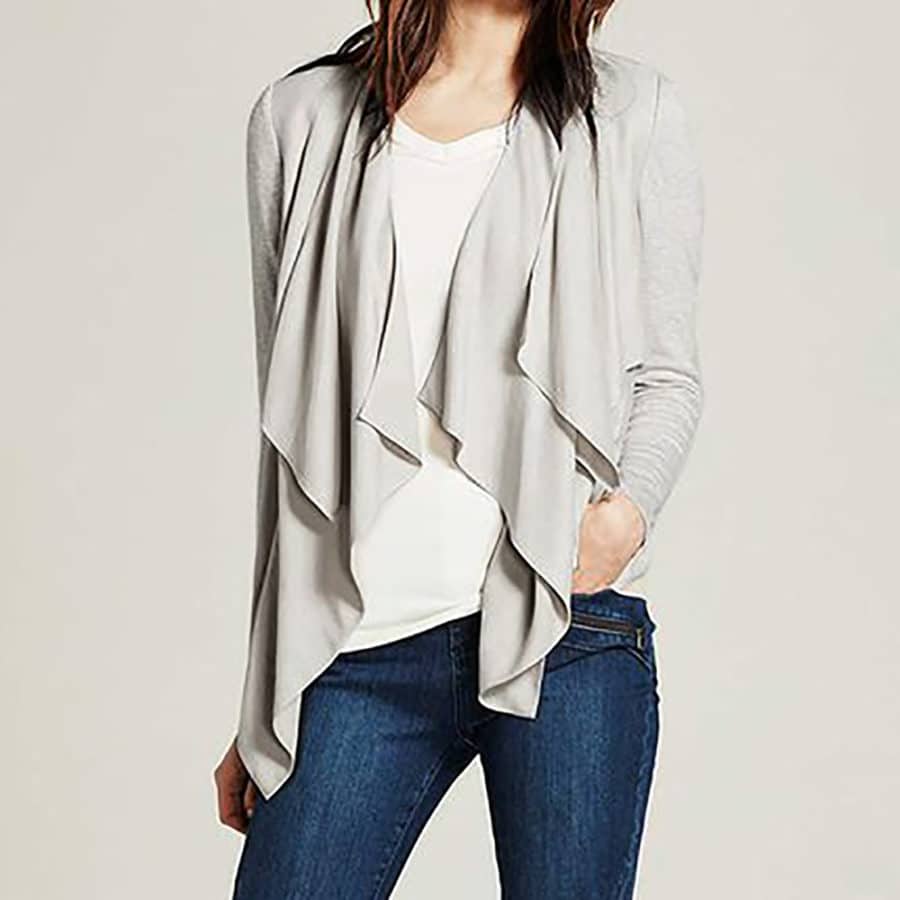 Mint Velvet Cupro Front Double Layer Jumper Knit Top Blouse Cardigan grey with ps 5 result