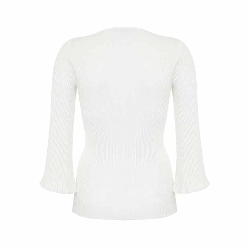 Mint Velvet Ivory Frill Cuff Ribbed Knit Jumper Blouse Top 3 result