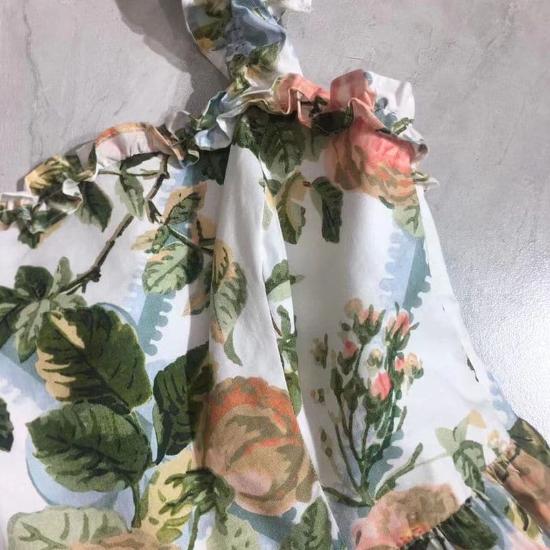 NEEDLE THREAD Hettie tiered floral print cotton blend poplin midi dress 10 result