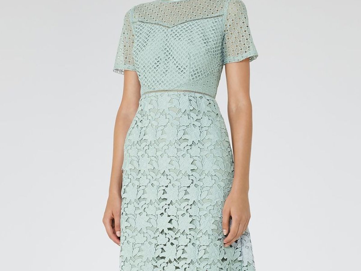 Lace Reiss Doriana Mint Dress REISS Open Back Midi Dress