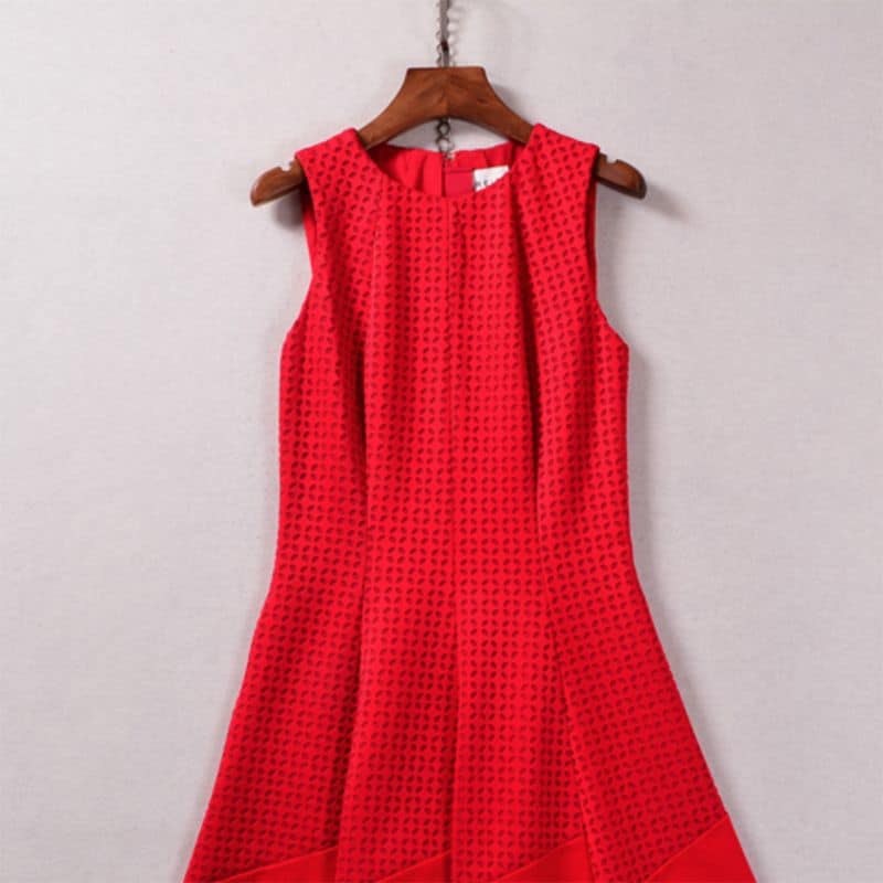 Reiss Pinot Cut Out Fit and Flare Skater Dress Cherry Red 12 result