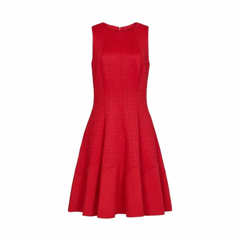 Reiss Pinot Cut Out Fit and Flare Skater Dress Cherry Red 2 result