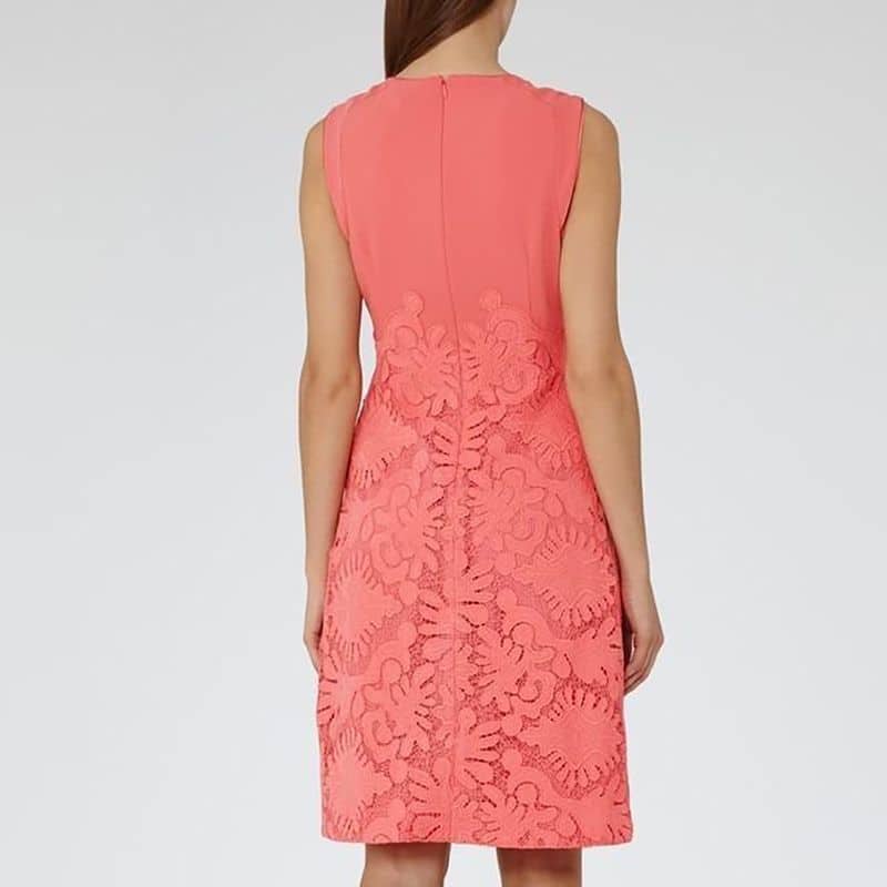 Reiss Rebbie Floral Lace Rosebud Pink Fit Flare Dress 6 result