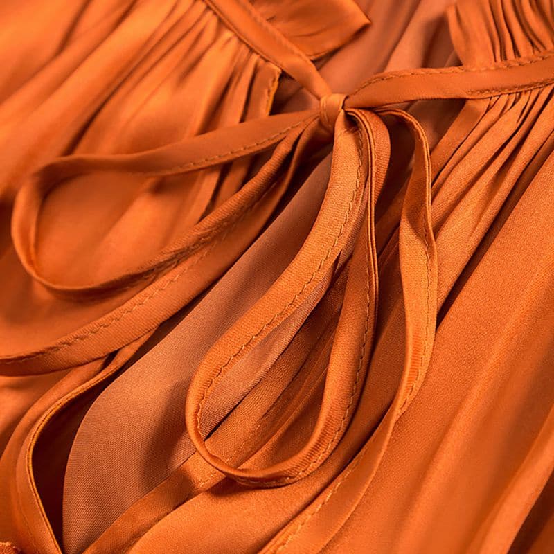 MAJE Radjinette Layered Satin Dress In Orange 10 result
