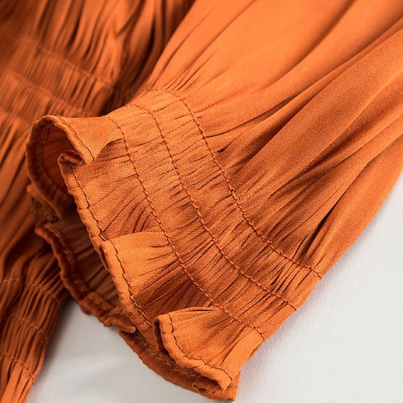 MAJE Radjinette Layered Satin Dress In Orange 7 result