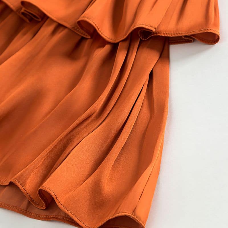 MAJE Radjinette Layered Satin Dress In Orange 8 result
