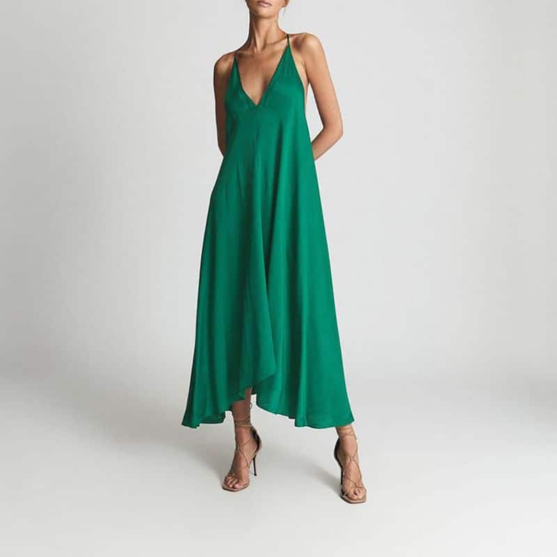 Reiss Mabel Asymmetric Midi Dress green result