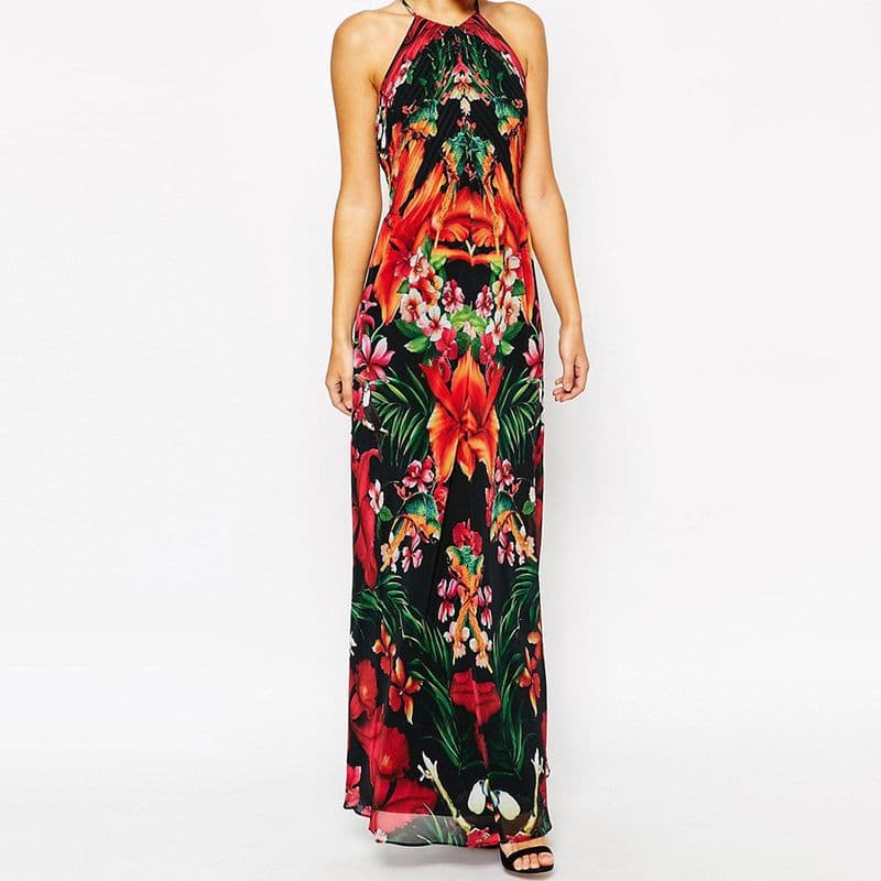 Ted Baker Halter Maxi Dress in Tropical Toucan Floral Multi Print 7 result