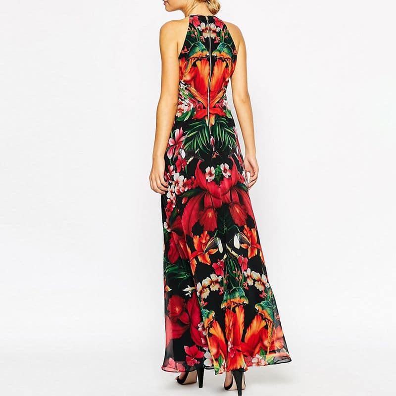 Ted Baker Halter Maxi Dress in Tropical Toucan Floral Multi Print 8 result