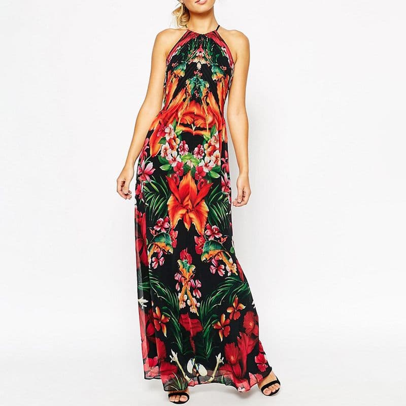 Ted Baker Halter in Tropical Toucan Floral Multi Print Maxi Dress 9 result