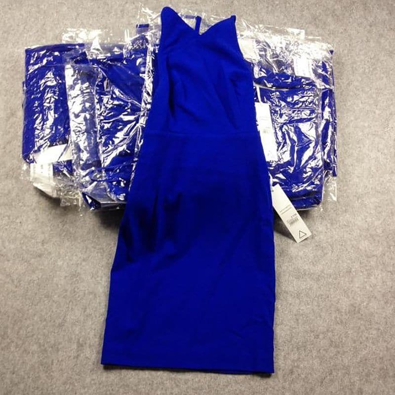 AQAQ by Aqua Layla Knee Length Low Back Bodycon Dress Cobalt Blue 8 result