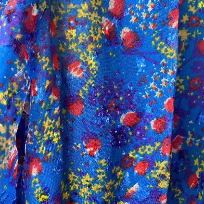 L.K. Bennett Bloomsbury Blue Floral Devoré Midi Dress 9 result