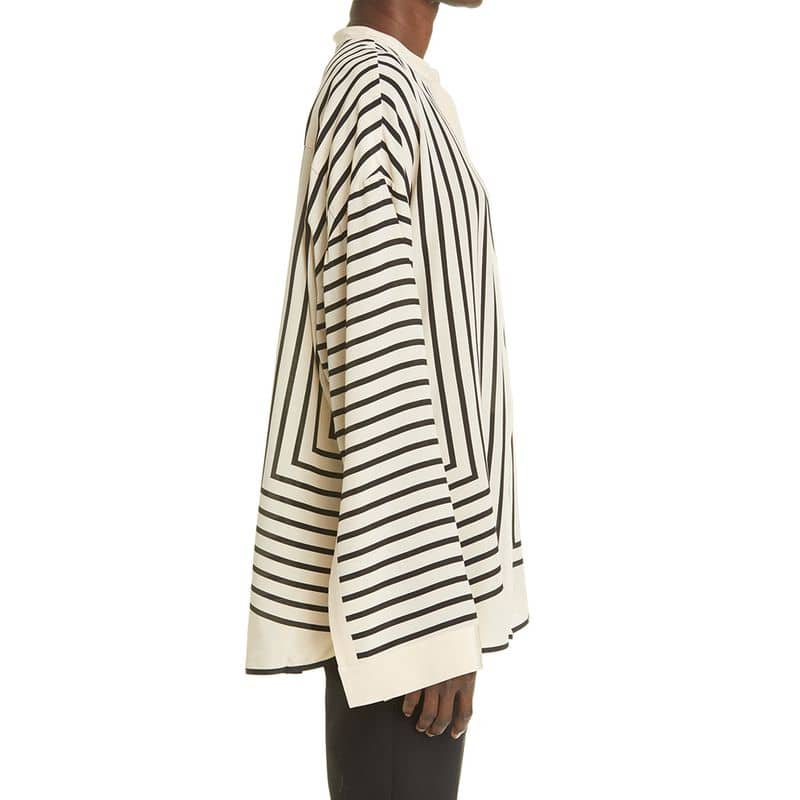 TOTÊME Striped Silk Crepe De Chine Shirt In Placement Print 3 result