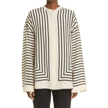 TOTÊME Striped Silk Shirt Crepe De Chine In Placement Print result