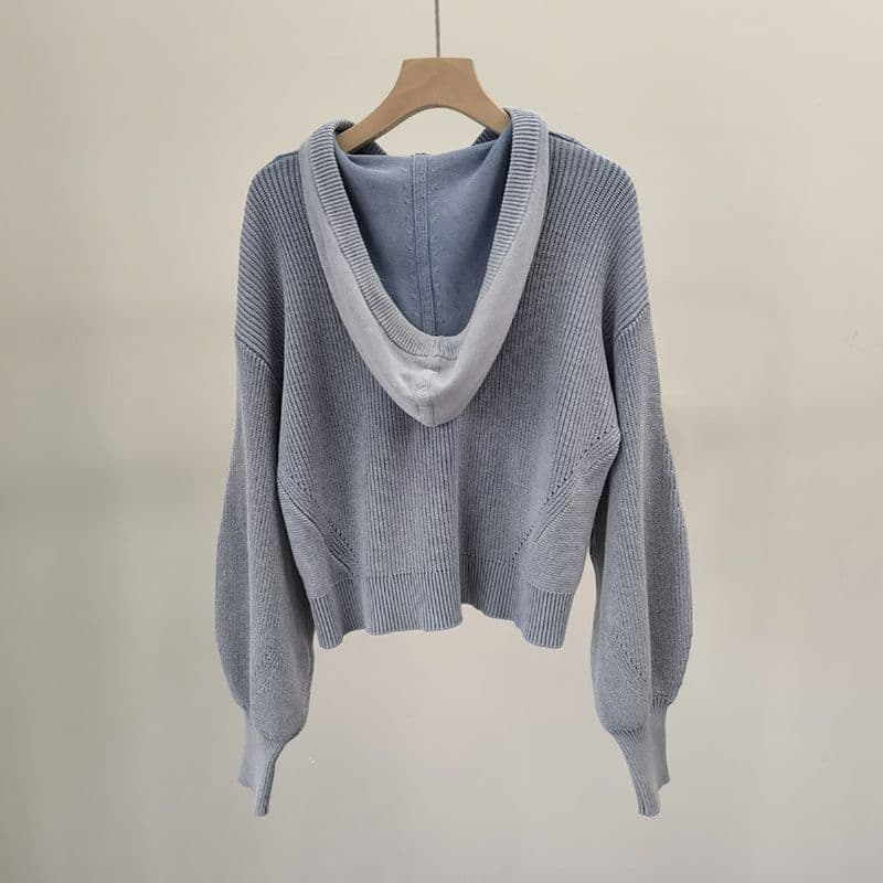 VERONICA BEARD Ursina Hooded Rib Knit Sweater blue 14 result