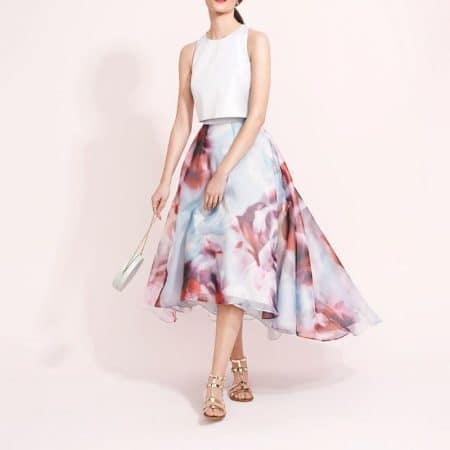 coast Blue Starla Printed Maxi Skirt Hi Low Bridesmaid Prom Dress 4 result