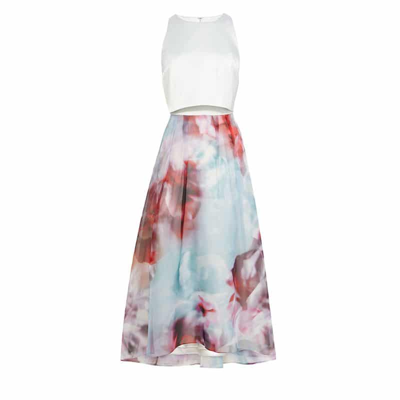 coast Blue Starla Printed Maxi Skirt Hi Low Bridesmaid Prom Dress result