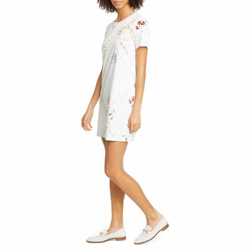 Tory Burch Cotton Handkerchief Printed T shirt Dress in White 2 result