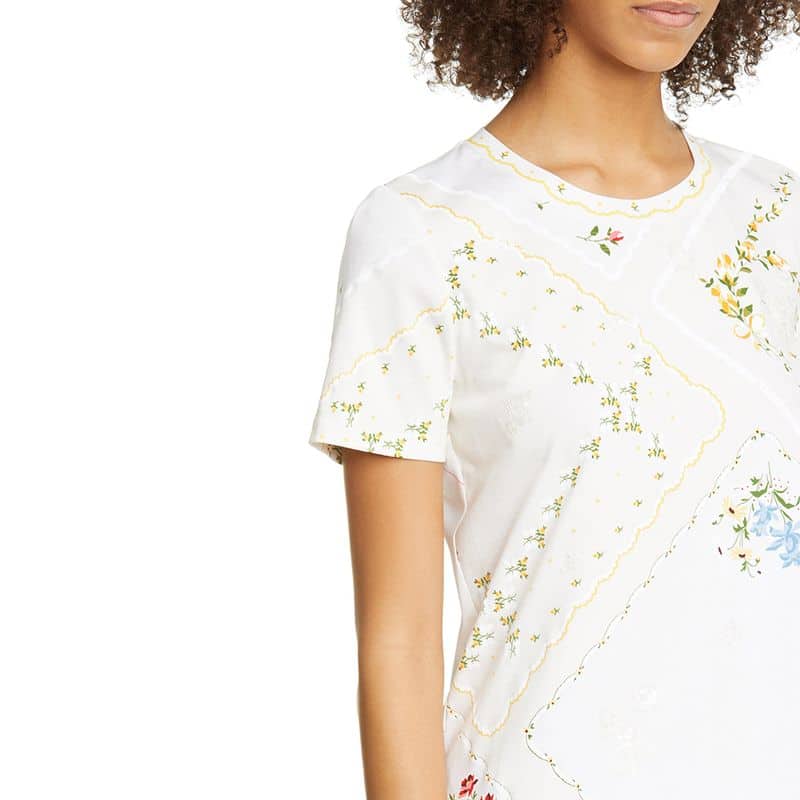 Tory Burch Cotton Handkerchief Printed T shirt Dress in White 3 result