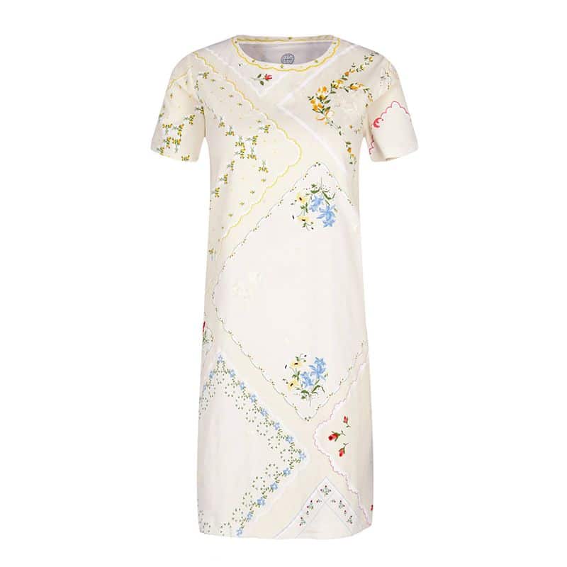 Tory Burch Cotton Handkerchief Printed T shirt Dress in White 5 result