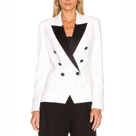 LAGENCE KENZIE CONTRAST LAPEL DOUBLE BREASTED BLAZER result