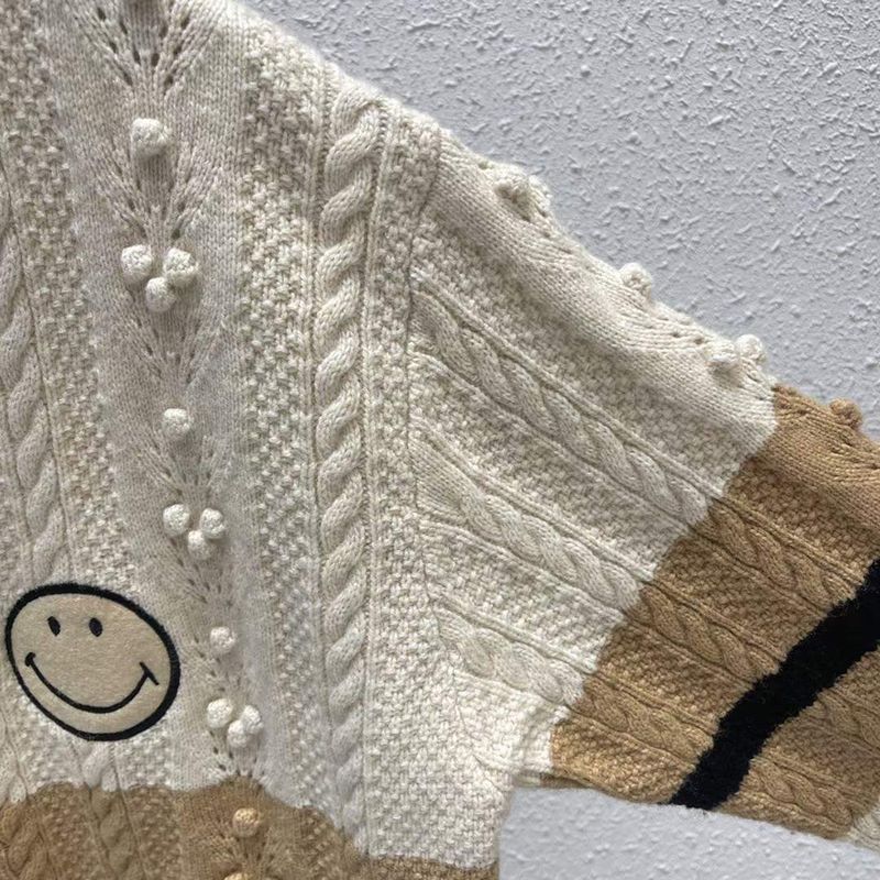 SANDRO Simon smiley face embroidered wool cardigan 10 result