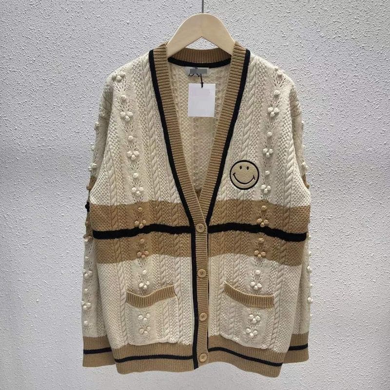 SANDRO Simon smiley face embroidered wool cardigan 14 result
