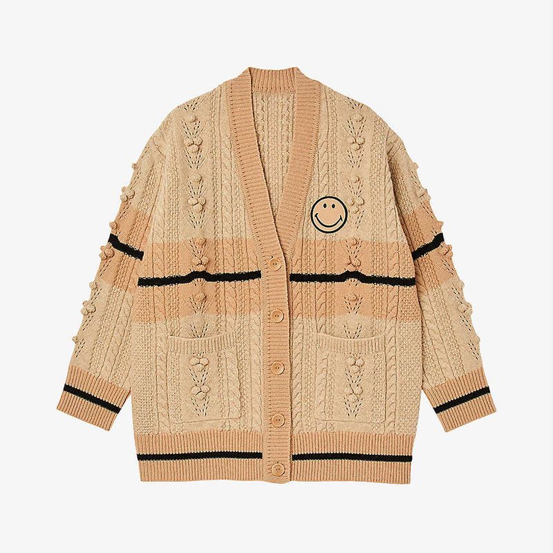 SANDRO Simon smiley face embroidered wool cardigan result
