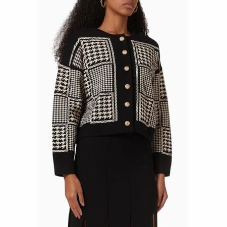 Sandro Jules Houndstooth cropped Cardigan result